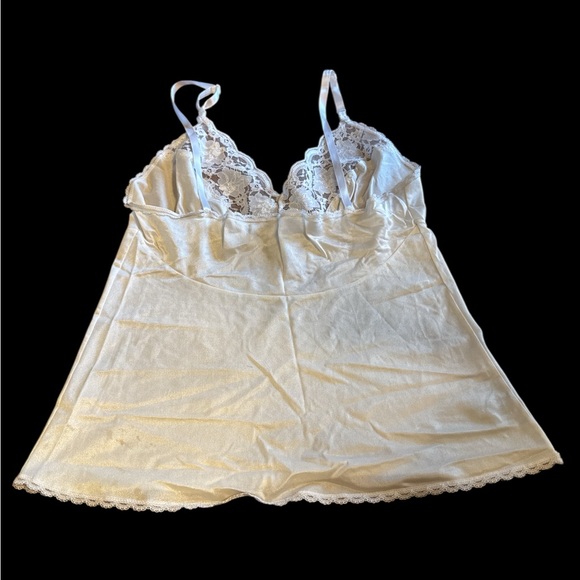 Vintage Ivory Chemise Nylon Lace Nightgown Top Size S/M - Picture 4 of 5